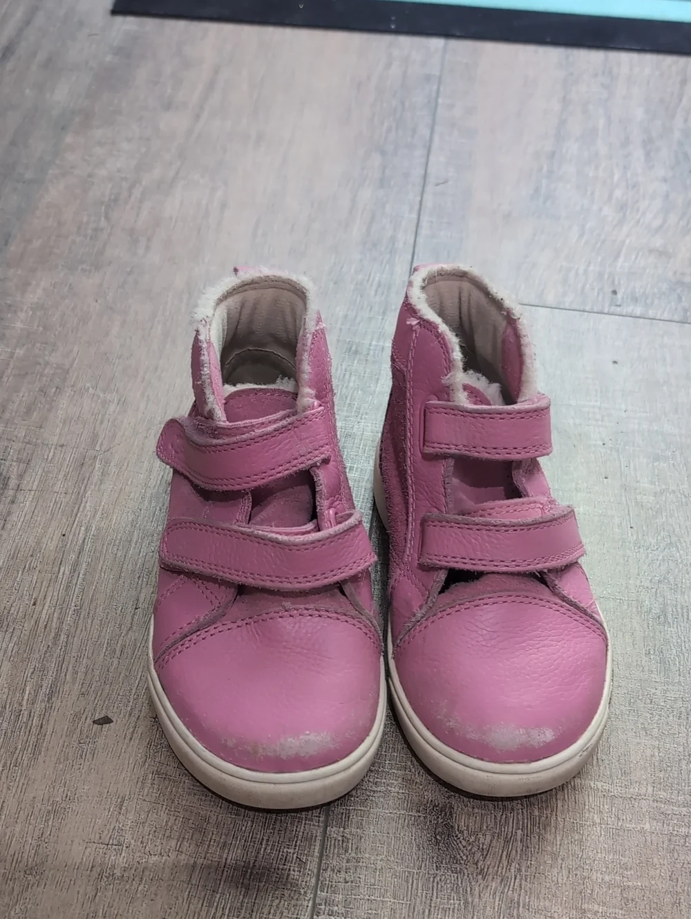 Girls' Pink Velcro Winter Boots - Cozy Lined Kids Shoes
